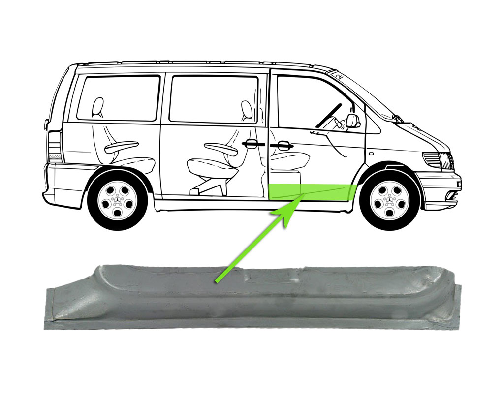 Tür Reparaturblech Rechts für Mercedes 638/2 Vito W638 1996 - 2003