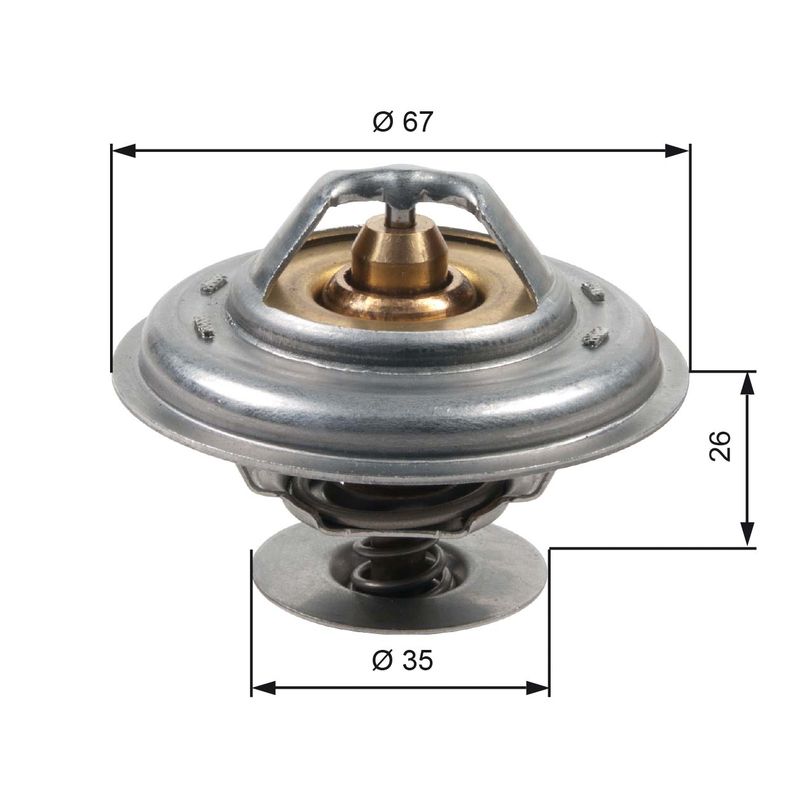 Gates Th13287G1 Thermostat, Kühlmittel für Audi 100 C2 1991-2006