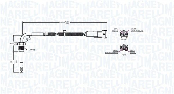 Sensor, Abgastemperatur Magneti Marelli 172000245010 für Alfa 01-10
