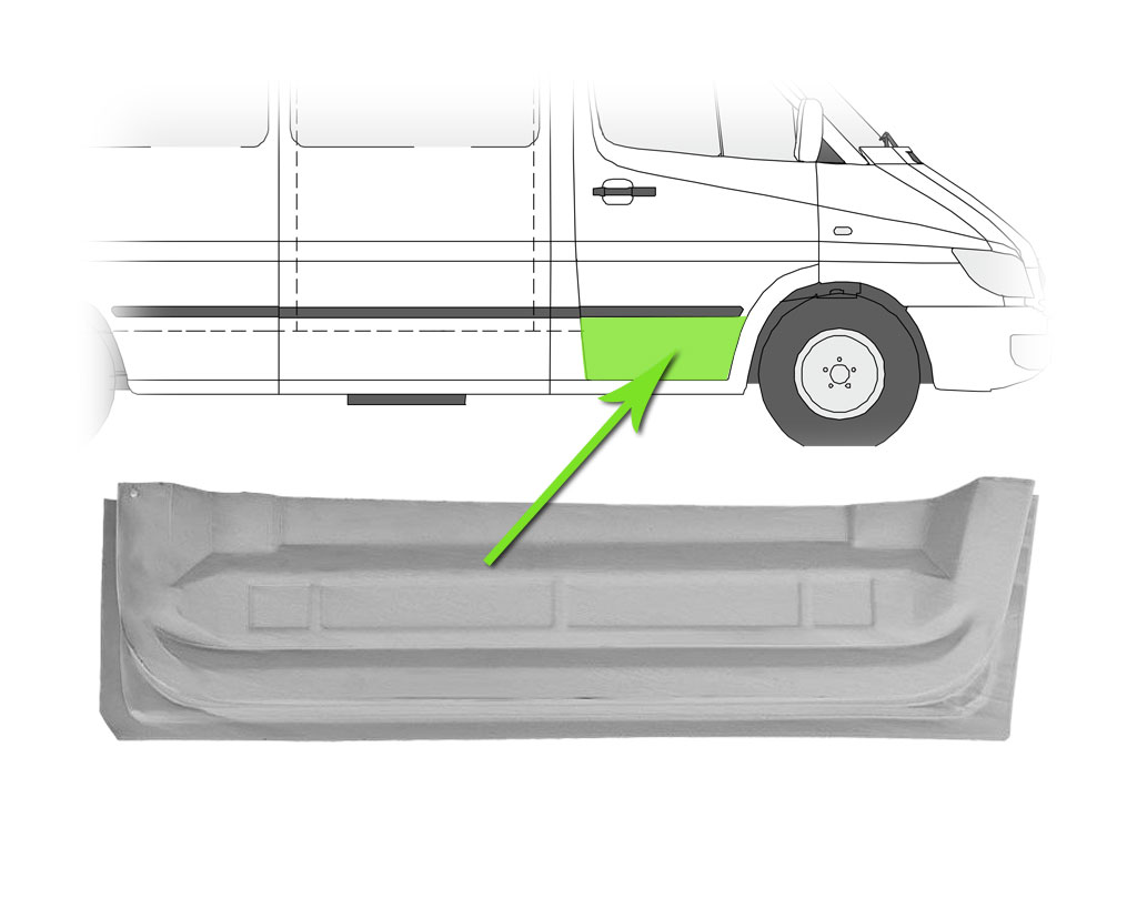 Tür Reparaturblech Vorne Rechts für Mercedes Sprinter VW 1995-2006