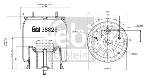 Federbalg, Luftfederung Febi Bilstein 38828