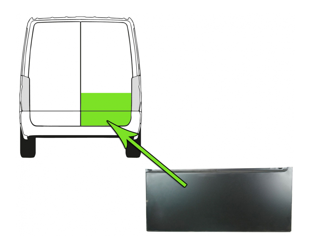 Tür Reparaturblech Hinten Rechts für Ford Transit 1985 - 2000