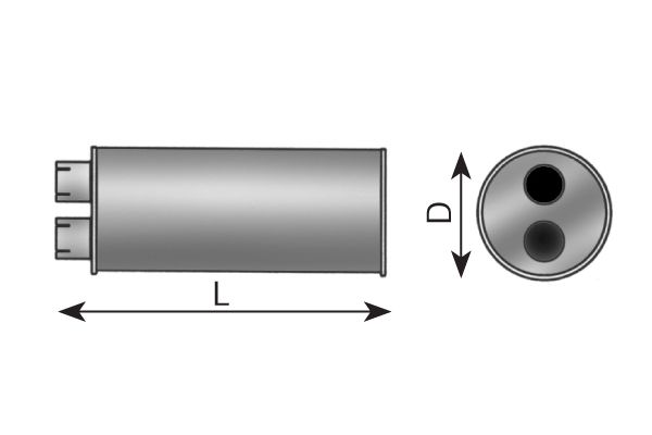 Dinex Mittelschalldämpfer, Universal
