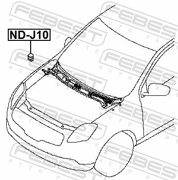 Febest Puffer, Motorhaube für Nissan Almera II Limo Qashqai 2000-2014