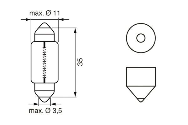 Bosch 1987302211 Set 10x Glühlampe, Kennzeichenleuchte
