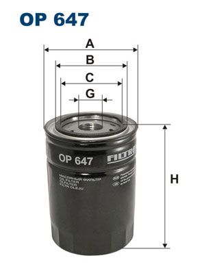Filtron Op647 Ölfilter für Ford F-Series Deutz-Fahr Agrolux 1965->