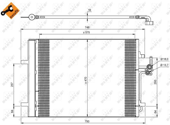 NRF 35850 Kondensator, Klimaanlage für Ford Galaxy II MK VAN 2006->