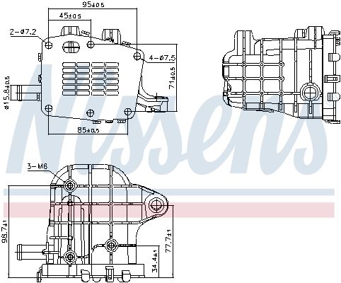 Nissens 989481 Kühler, Abgasrückführung für Fiat Idea Ford 2005->