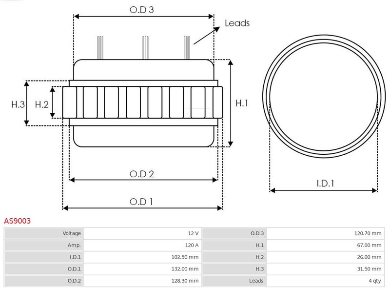 Stator, Generator As-Pl As9003