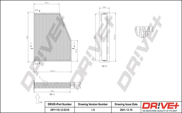 Dr!Ve+ Dp1110.12.0216 Dr!Ve+ Filter, Innenraumluft für Audi A3 2003->