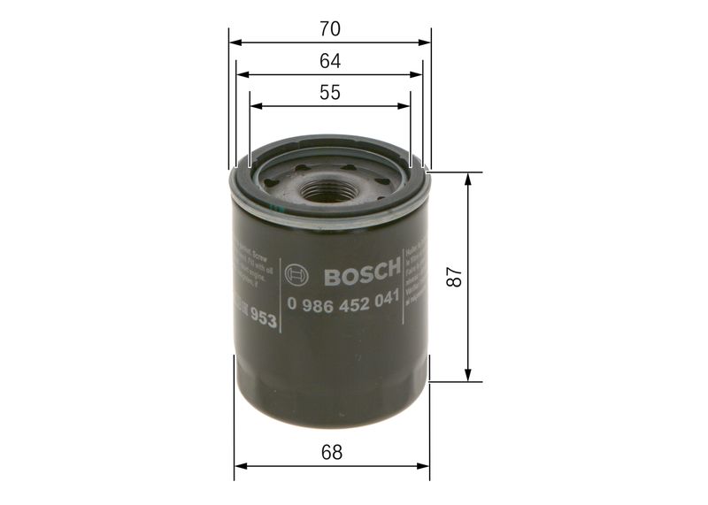 Bosch 0986452041 Ölfilter für Fiat 500 Cabrio Brava Bravo I 1987->