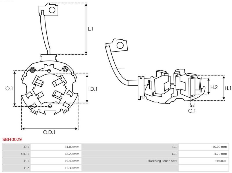 Halter, Kohlebürsten As-Pl Sbh0029