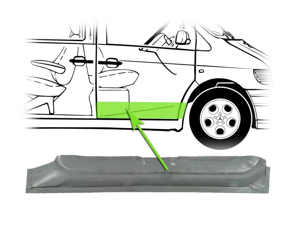 Reparaturblech für Tür Rechts für Mercedes 638/2 + Vito Bus 96-03