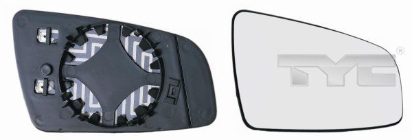 TYC 325-0084-1 Spiegelglas, Außenspiegel Links für Opel 2005-2009