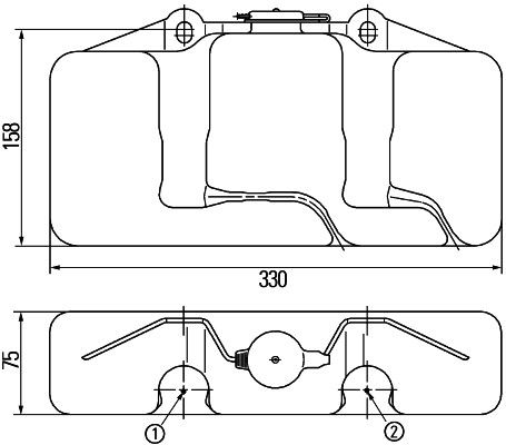 Waschwasserbehälter, Scheibenreinigung Hella 8bw003443-008 für Claas 12->