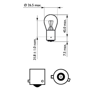 Glühlampe Glühbirne Pr21W rot Philips 12088Cp für Ford Renault 04->