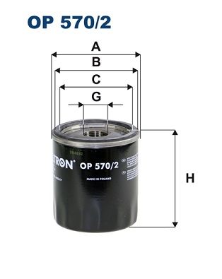 Ölfilter Filtron Op570/2 für Opel Chevrolet Cadillac Adam + 08->