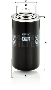 Hydraulikfilter, Automatikgetriebe Mann-Filter Wd950/2