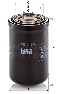 Filter, Arbeitshydraulik Mann-Filter Wh945/4