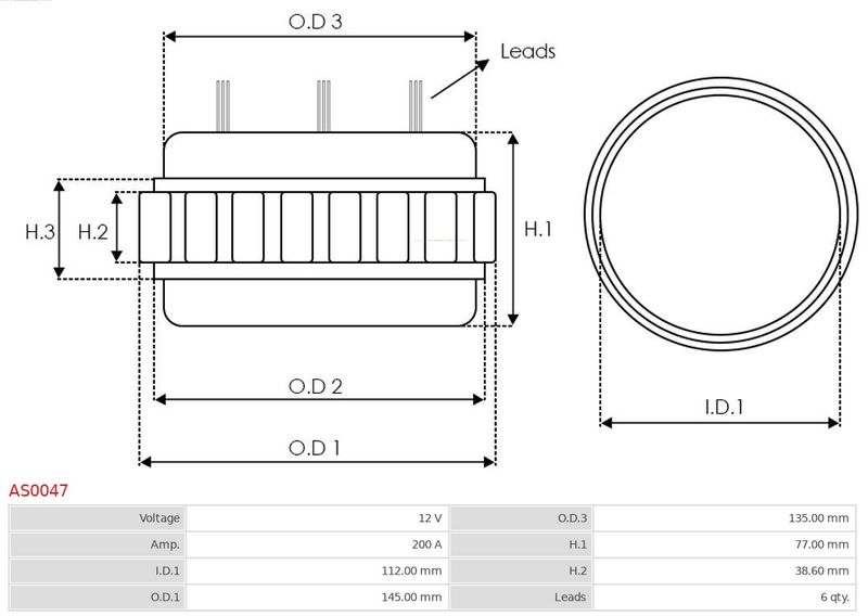 As-Pl As0047 Stator, Generator
