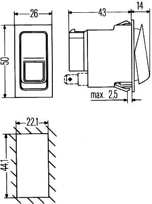Hella 6Hh007832-661 Warnblinkschalter