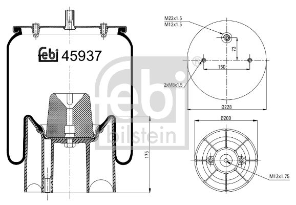 Federbalg, Luftfederung Febi Bilstein 45937