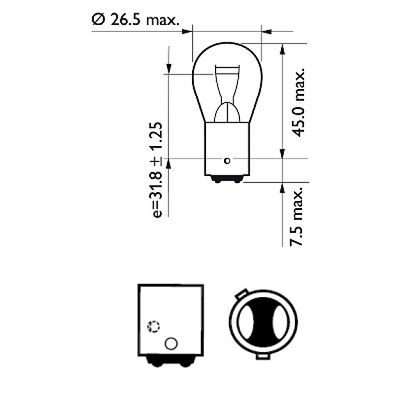Philips 12495Cp Glühlampe, Brems Schlusslicht für BMW C Ford 2008->