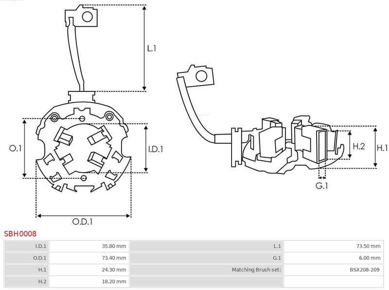 Halter, Kohlebürsten für 020911209 021911209 02A911209B