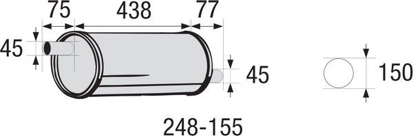 Bosal 248-155 Mittelschalldämpfer, Universal