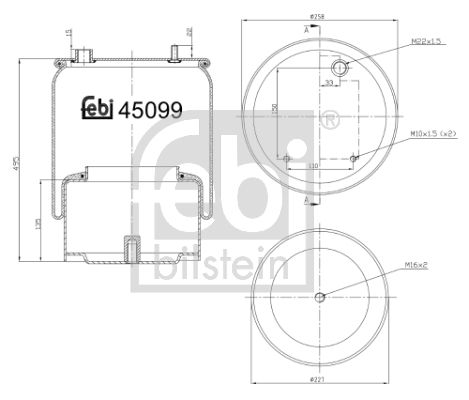 Federbalg, Luftfederung Febi Bilstein 45099 für DAF CF LF XF + II 12->