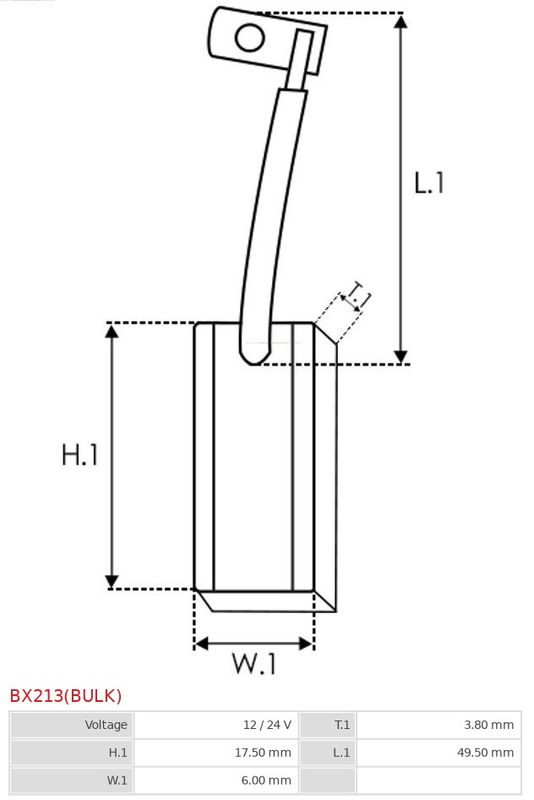 Kohlebürste, Generator As-Pl Bx213(Bulk)