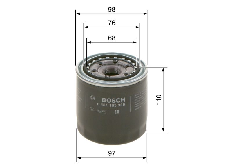 Bosch 0451103365 Ölfilter für Toyota Avensis Limo Kombi 1997-2006