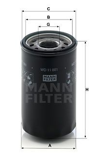 Filter, Arbeitshydraulik Mann-Filter Wd11001 für Deutz-Fahr 96-08